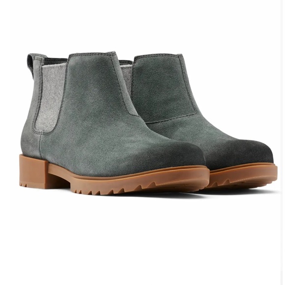 Sorel Shoes Sorel Emelie Ii Waterproof Suede Chelsea Bootdark Moss
